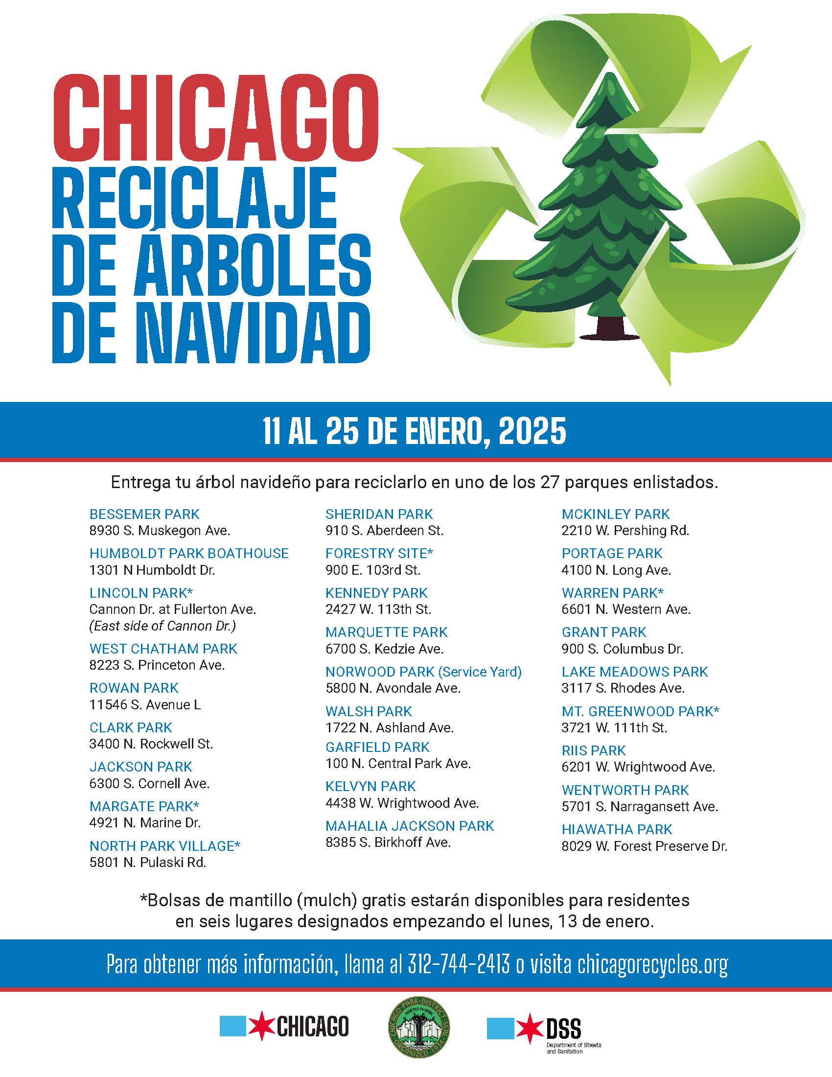 Holiday Tree Recycling Spanish